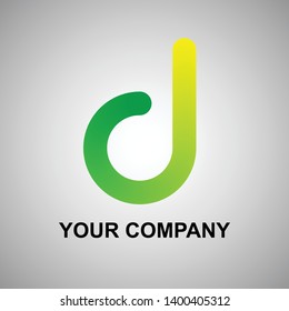 d letter logo design. with gradient color vector.