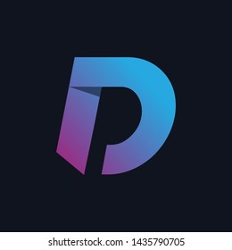D letter Logo design  icon 