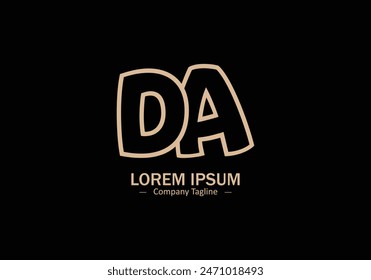 D A Buchstabe Logo Design-Symbol A D Vektorgrafik Silhouette isoliert auf schwarzem Hintergrund