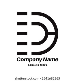 D letter logo design icon