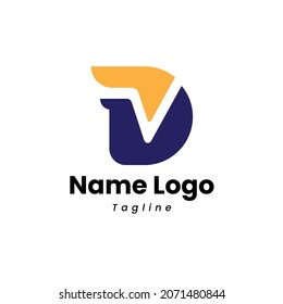 D Letter Logo Design. Illustrator Vector Design Template