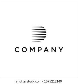 D letter logo design with monogram abstract concept illustration	

