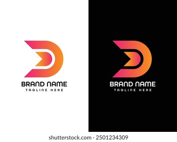 Monograma de diseño de logotipo de letra D