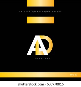 A & D Letter logo design with packaging design vector template