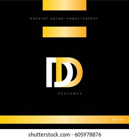 D & D Letter logo design with packaging design vector template