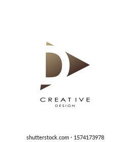 D Letter logo design.  Simple  design concept triangle shape,  with hidden letter D logo for initial, business identity.