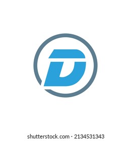 D letter logo design, Startup  Business ellipse tools illustration