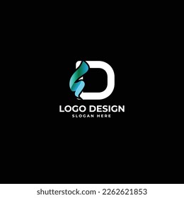 D Letter logo design with an stylish shape design
