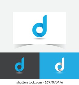 d letter logo design template.