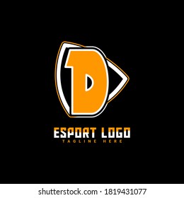 logotipo de letra de estilo de apoyo D, plantilla de diseño de logotipo deportivo