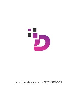 Elementos de plantilla de diseño de logotipo de letra D. Logo de la letra digital abstracta moderna. Ilustración vectorial.