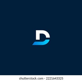 D letter logo design template elements. Modern abstract digital alphabet letter logo. Vector illustration.
