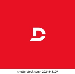D letter logo design template elements. Modern abstract digital alphabet letter logo. Vector illustration.