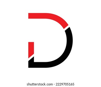 d letter logo design template
