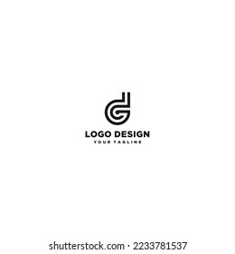 d letter logo design template