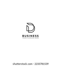 d letter logo design template