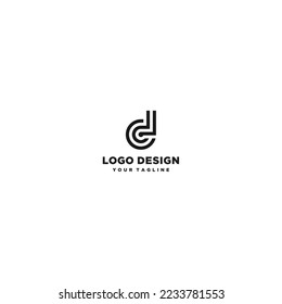 d letter logo design template