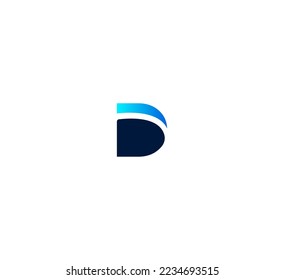D letter logo design template elements. Modern abstract digital alphabet letter logo. Vector illustration.