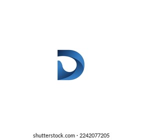 D letter logo design template elements. Modern abstract digital alphabet letter logo. Vector illustration.