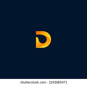 D letter logo design template elements. Modern abstract digital alphabet letter logo. Vector illustration.