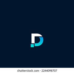 D letter logo design template elements. Modern abstract digital alphabet letter logo. Vector illustration.