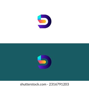 D letter logo design template elements. Modern abstract digital alphabet letter logo. Vector illustration. New Modern logo.