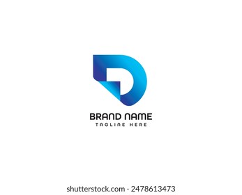 Plantilla de diseño de logotipo de letra D