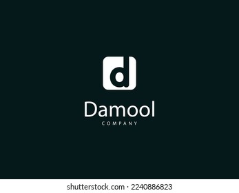 d letter logo design, d type logo with box, unique letter d logo design template 