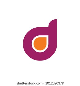 D letter logo design vector icon template