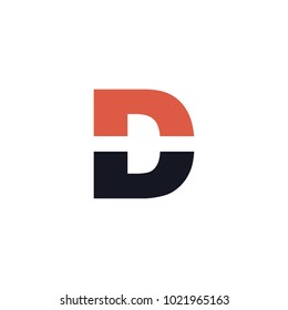 D letter logo design vector icon template