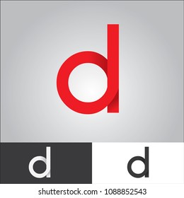 d letter logo design vector