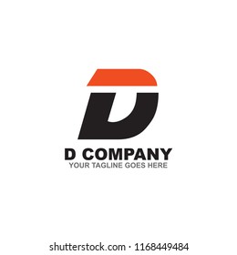 D letter logo design vector template
