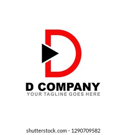 D letter logo design vector template