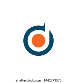 D letter logo design vector template