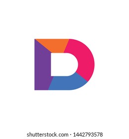 D letter logo design vector template