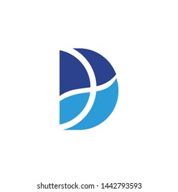 D letter logo design vector template