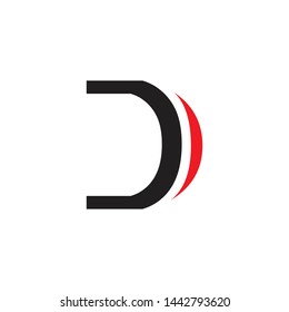 D letter logo design vector template