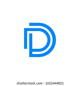 D letter logo design vector