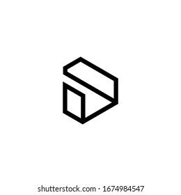 D letter logo design vector icon template