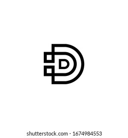 D letter logo design vector icon template