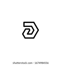 D letter logo design vector icon template