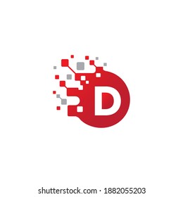 D letter logo design vector template with nice circle 