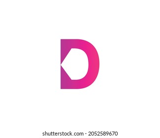 D letter logo design vector