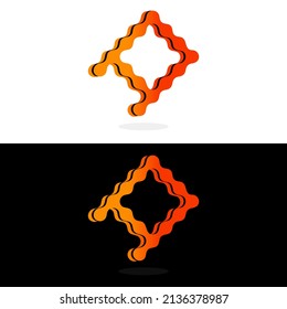 D letter logo design vector, alphabet letter with round edge abstract illustrator