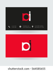 D & I Letter logo design vector element Business card