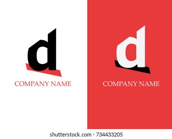 D Letter Logo design vector template in red color