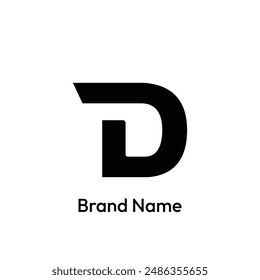 Diseño de logotipo de letra D. fondo blanco.