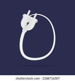 D letter logo electric power plug. İsolated vector typeface for power design, application logo, energy identity, charging things etc.
