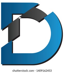 D letter logo eps vector