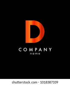 D letter logo geometric design template